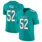 M.Dolphins #52 Patrick Paul Player Aqua Limited Vapor Untouchable Home Game Ddoa Stitched Jerseys