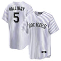 C.Rockies #5 Matt Holliday Player White Game Home Ddoa Stitched Jerseys