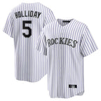 C.Rockies #5 Matt Holliday Player White Game Home Ddoa Stitched Jerseys