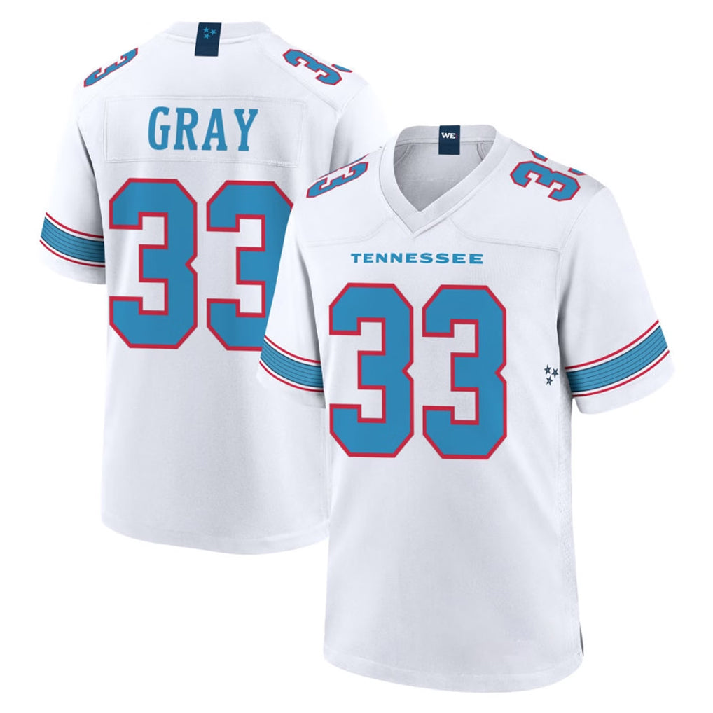 T.Titans #33 Cedric Gray Player White 2026 Game Home Ddoa Stitched Jerseys