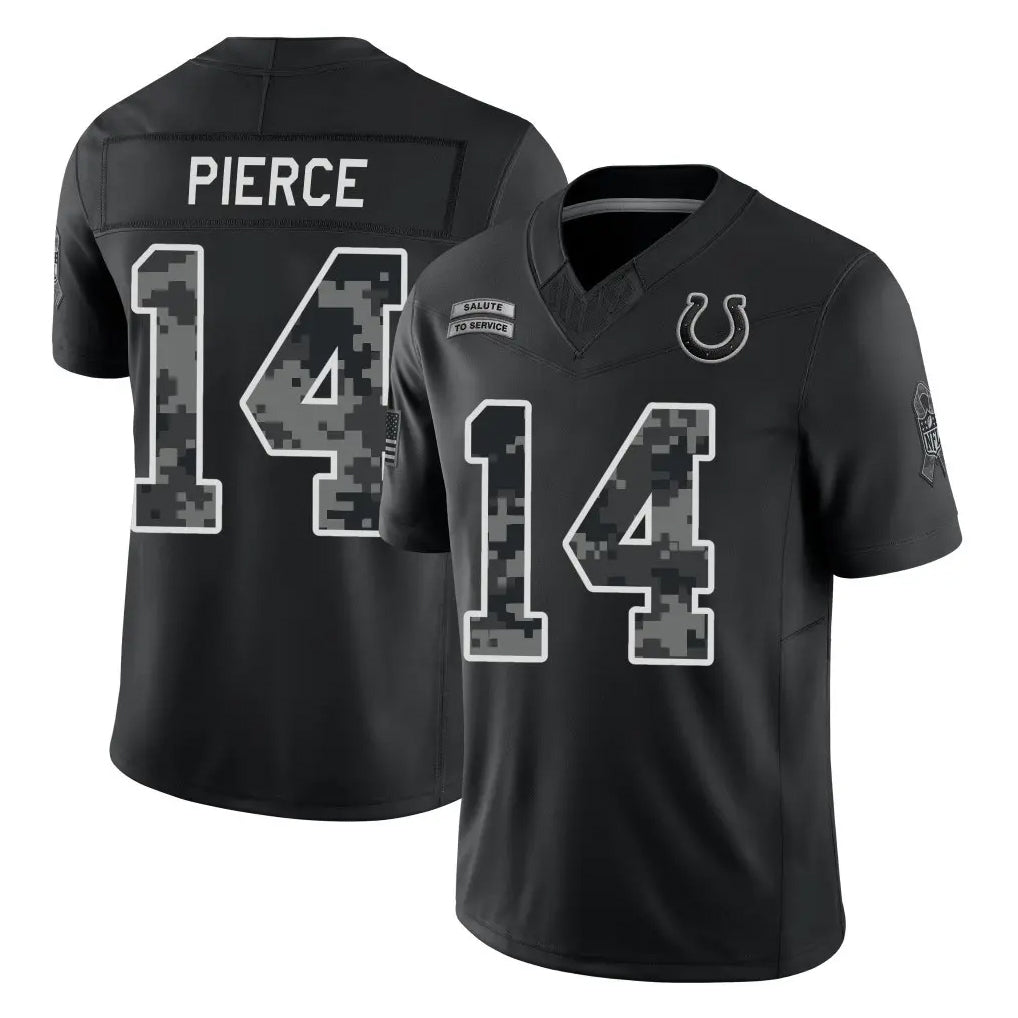 IN.Colts #14 Alec Pierce Player Black Limited 2026 Salute to Service Home Game Ddoa Stitched Jerseys
