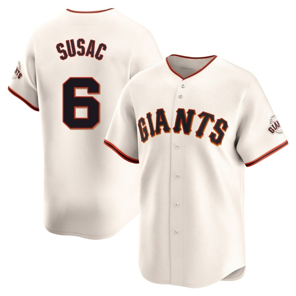 SF.Giants #6 Daniel Susac Player Cream Home Limited Ddoa Stitched Jerseys