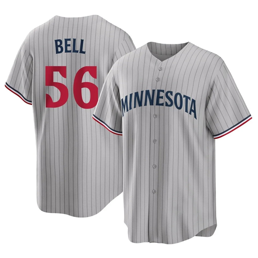 M.Twins #56 Josh Bell Player Gray Game Limited Home Ddoa Stitched Jerseys