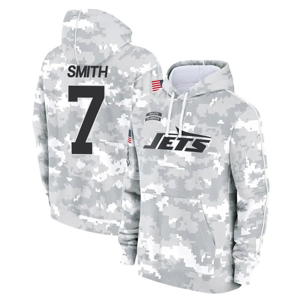 NY.Jets #7 Geno Smith Player Arctic Camo Salute to Service Pullover Hoodies Limited Game Ddoa Stitched Jerseys
