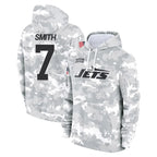 NY.Jets #7 Geno Smith Player Arctic Camo Salute to Service Pullover Hoodies Limited Game Ddoa Stitched Jerseys