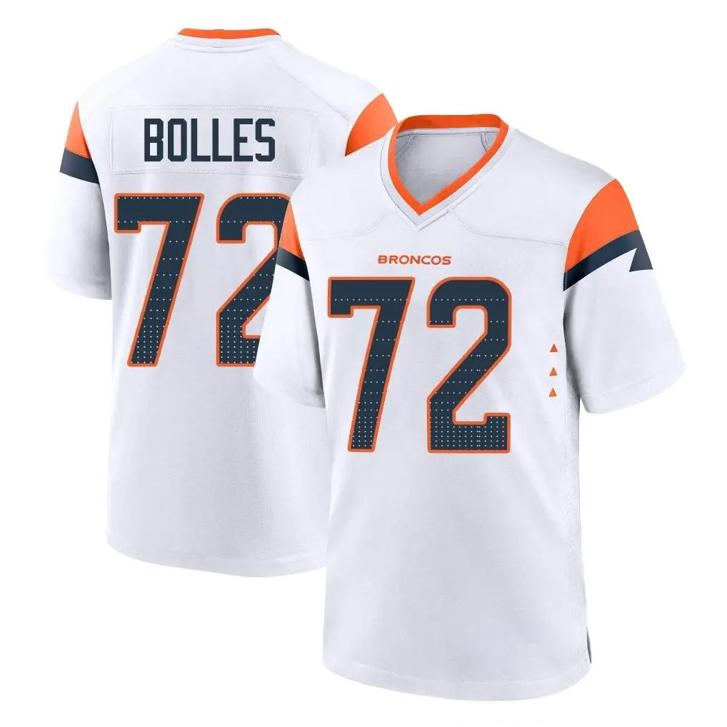 D.Broncos #72 Garett Bolles Player White Home Game Ddoa Stitched Jerseys