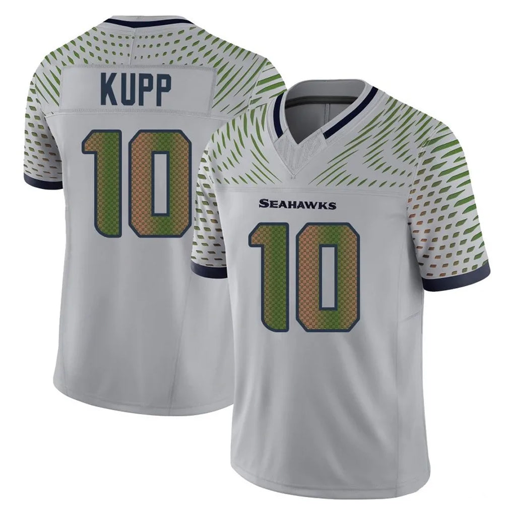 S.Seahawks #10 Cooper Kupp Player Grey Limited 2025 Rivalries Collection Home Game Ddoa Stitched Jerseys
