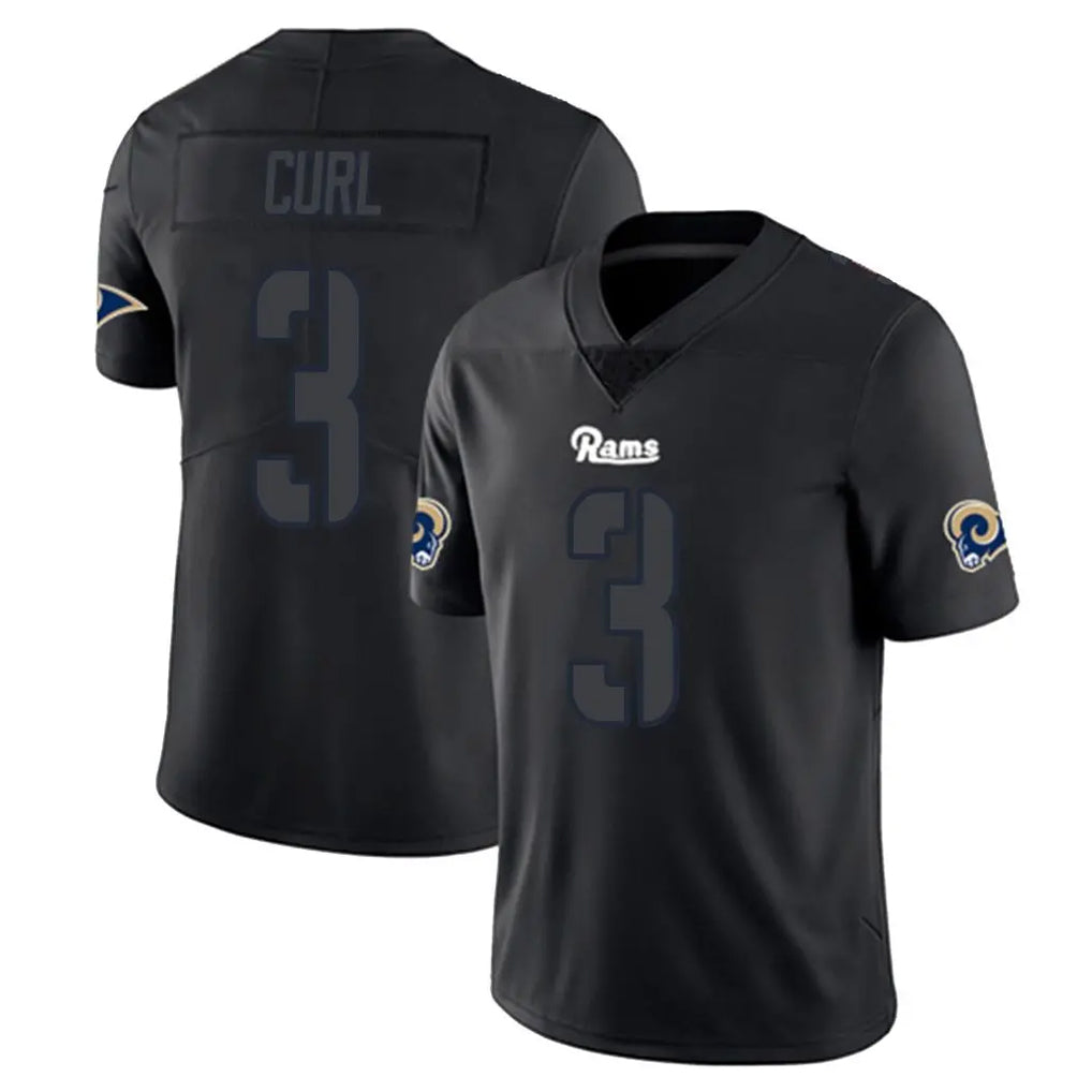 LA.Rams #3 Kam Curl Player Black Impact Limited Home Game Ddoa Stitched Jerseys