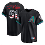 A.Diamondbacks #51 Randy Johnson Player Black USA 250 Fourth of July Home Game Ddoa250Ys Stitched Jerseys