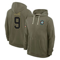 M.Dolphins #9 Joshua Uche Player Olive Salute to Service Pullover Hoodies Limited Ddoa Stitched Jerseys