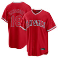 LA.Angels #18 Nolan Schanuel Player Red Home Game Ddoa Stitched Jerseys