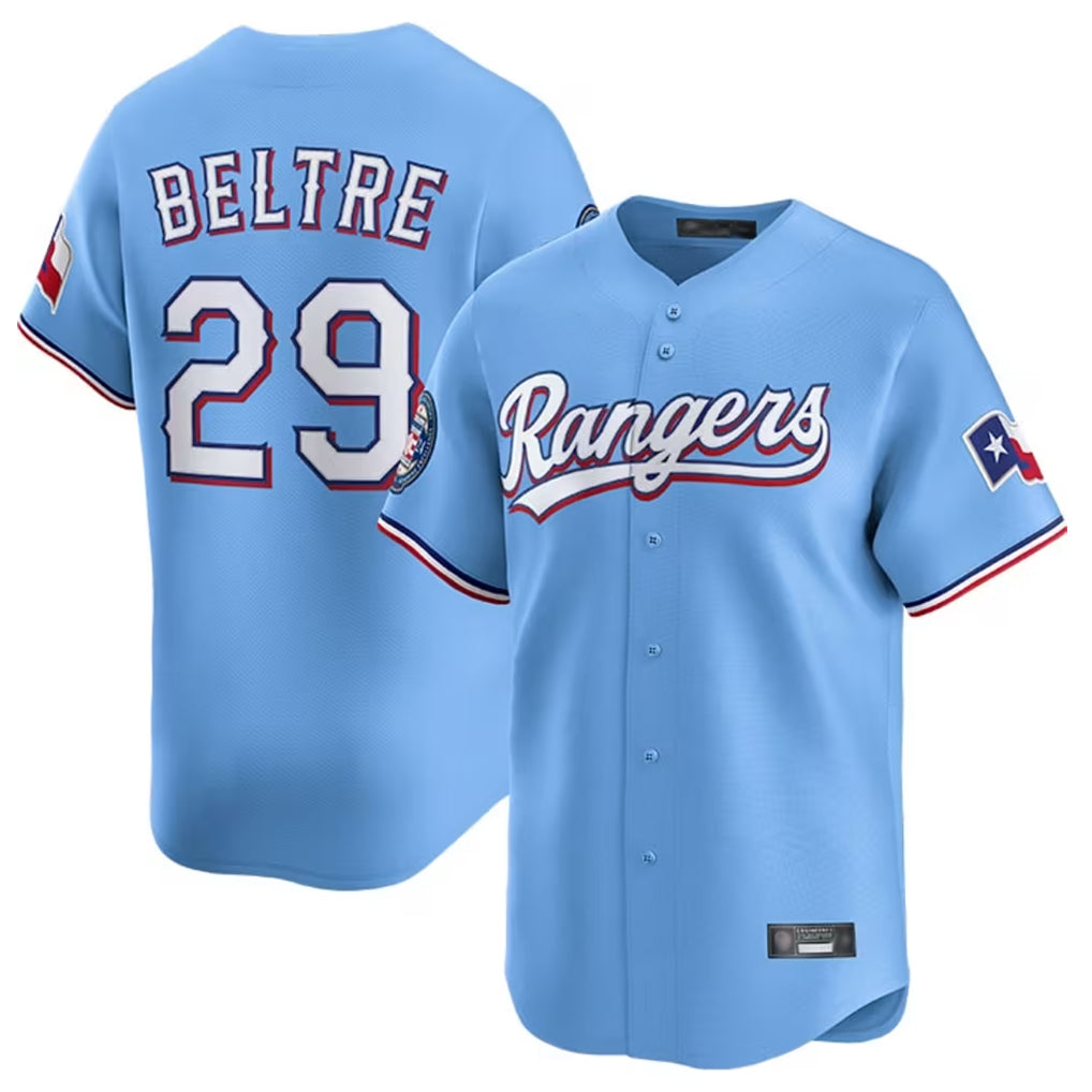 T.Rangers #29 Adrian Beltre Player Light Blue Home Limited Ddoa Stitched Jerseys