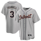 D.Tigers #3 Alan Trammell Player Gray Home Game Ddoa Stitched Jerseys