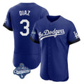 LA.Dodgers #3 Edwin D¨ªaz Player Royal World Series Meet City Connect Elite Home Ddoa Stitched Jerseys