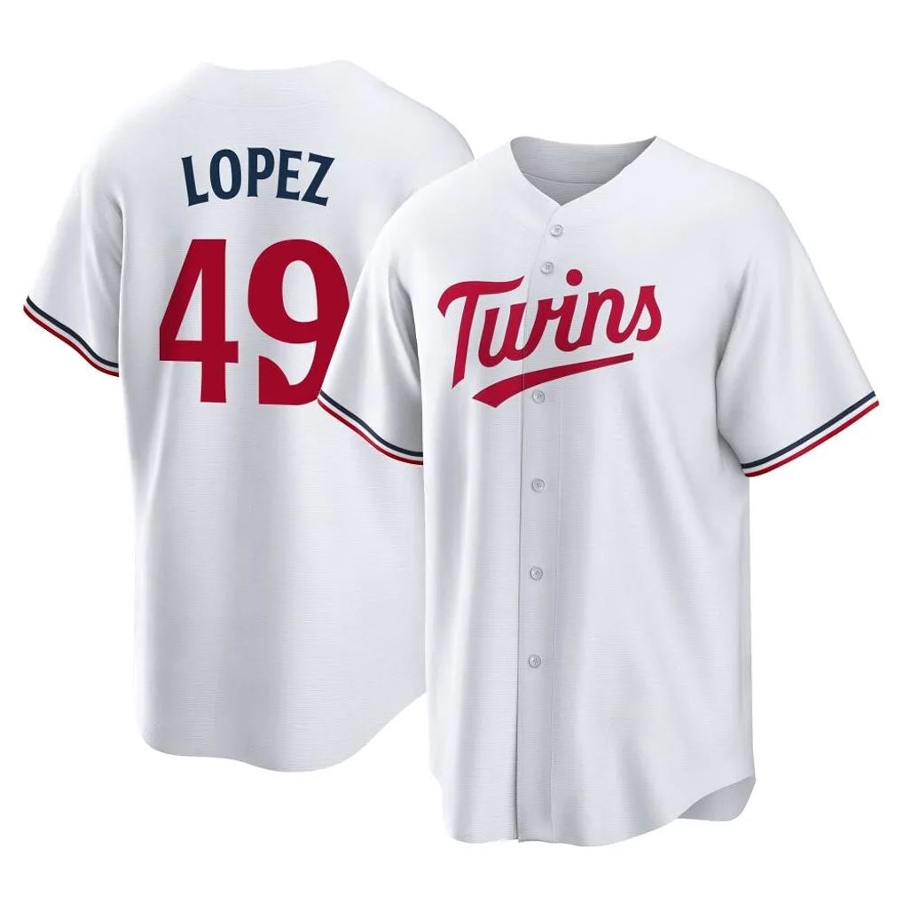 M.Twins #49 Pablo Lopez Player White Home Game Ddoa Stitched Jerseys