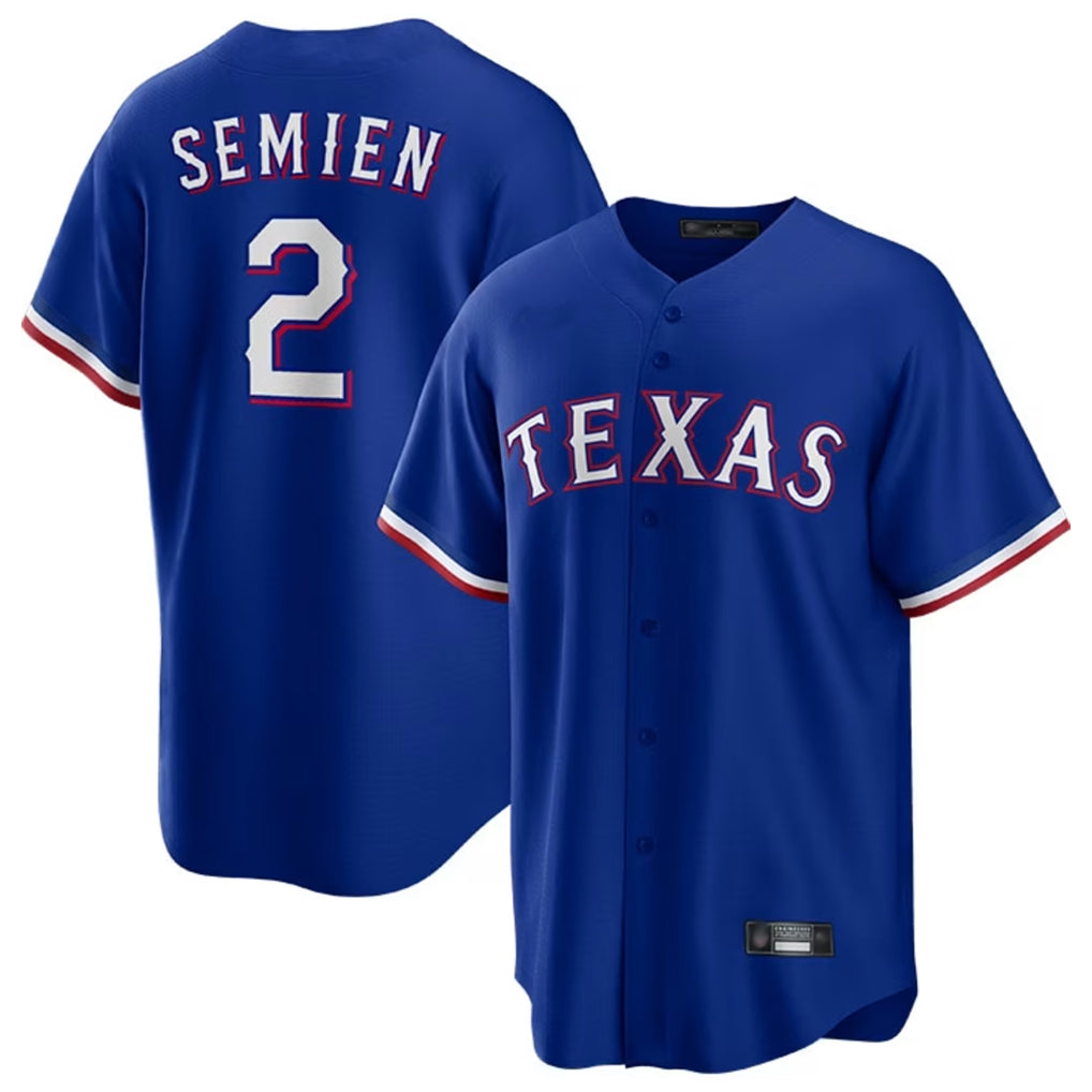 T.Rangers #2 Marcus Semien Player Royal Home Game Ddoa Stitched Jerseys