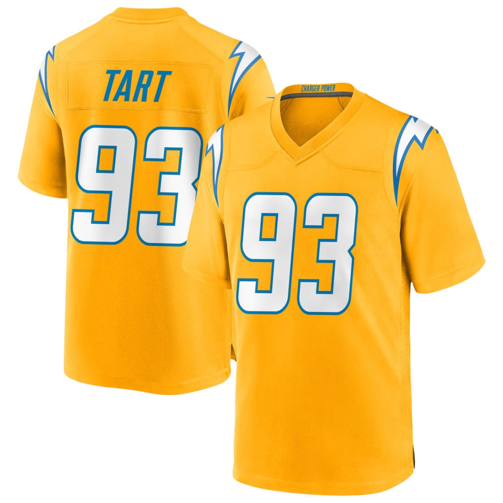 LA.Chargers #93 Teair Tart Player Gold Home Game Ddoa Stitched Jerseys