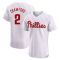 P.Phillies #2 Justin Crawford Player White Home Limited Elite Ddoa Stitched Jerseys