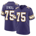 M.Vikings #75 Brian O'Neill Player Purple Classic Home Game Ddoa Stitched Jerseys