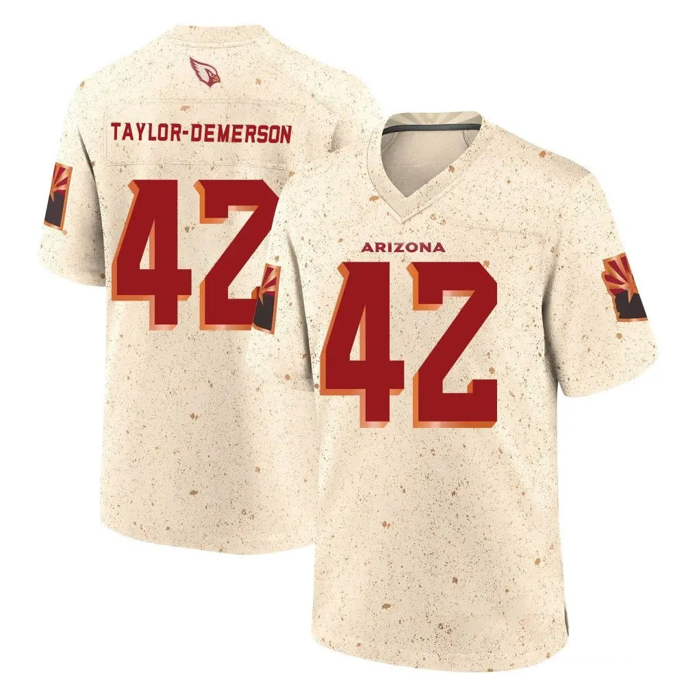 A.Cardinals #42 Dadrion Taylor-Demerson Player Cream Rivalries Collection Game Ddoa Stitched Jerseys