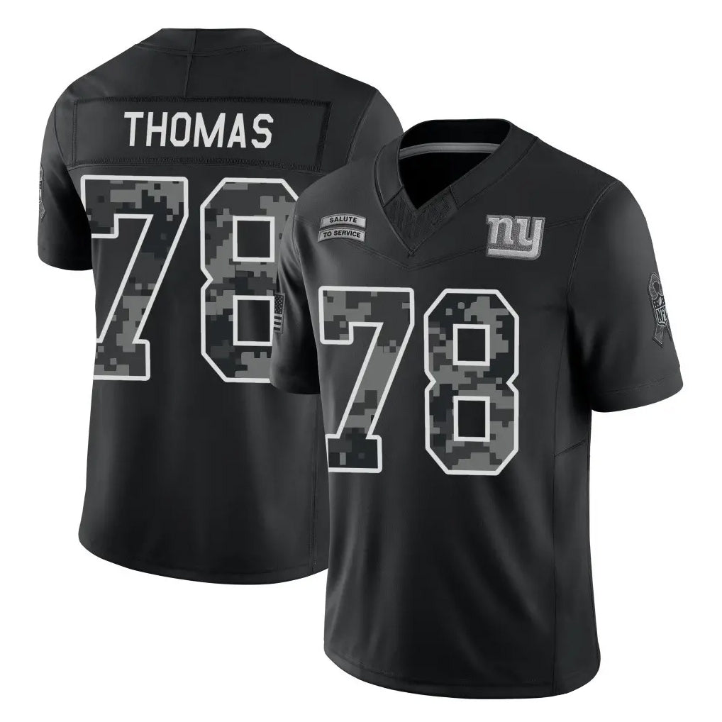 NY.Giants #78 Andrew Thomas Player Black Limited 2026 Salute to Service Home Game Ddoa Stitched Jerseys