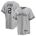 NY.Yankees #2 Derek Jeter Player Gray Road Game Ddoa Stitched Jerseys