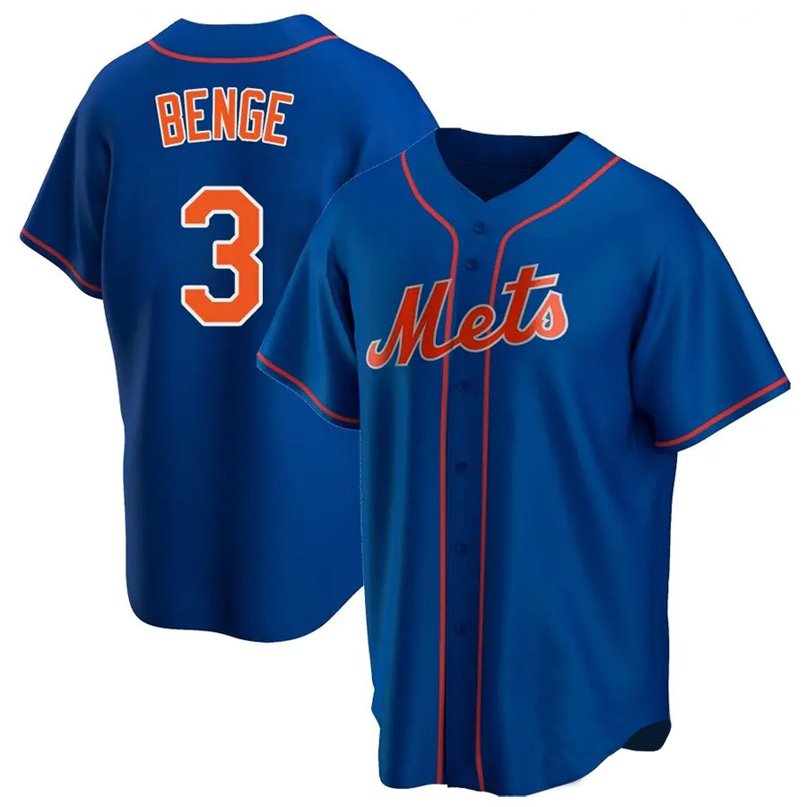 NY.Mets #3 Carson Benge Player Royal Home Game Ddoa Stitched Jerseys