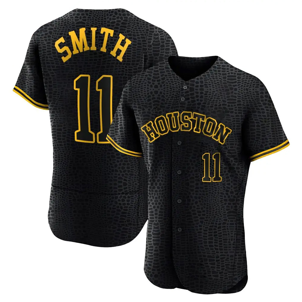 H.Astros #11 Cam Smith Player Snake Skin City Limited Elite Home Ddoa Stitched Jerseys