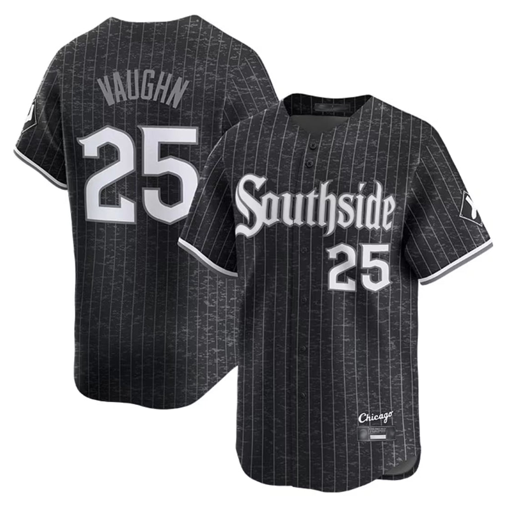 C.White Sox #25 Andrew Vaughn Player Black City Connect Limited Home Ddoa Stitched Jerseys