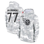 T.Titans #77 Peter Skoronski Player Camo Arctic Salute to Service Pullover Hoodies Home Game Ddoa Stitched Jerseys