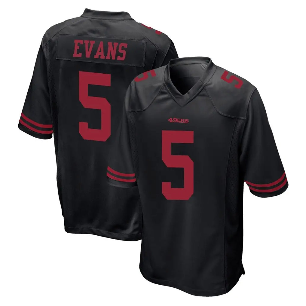 SF.49ers #5 Mike Evans Player Black Alternate Home Game Ddoa Stitched Jerseys