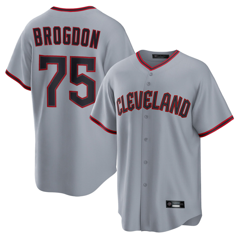 C.Guardians #75 Connor Brogdon Player Gray Home Game Ddoa Stitched Jerseys