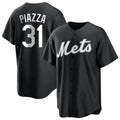 NY.Mets #31 Mike Piazza Player Black Home Game Ddoa Stitched Jerseys