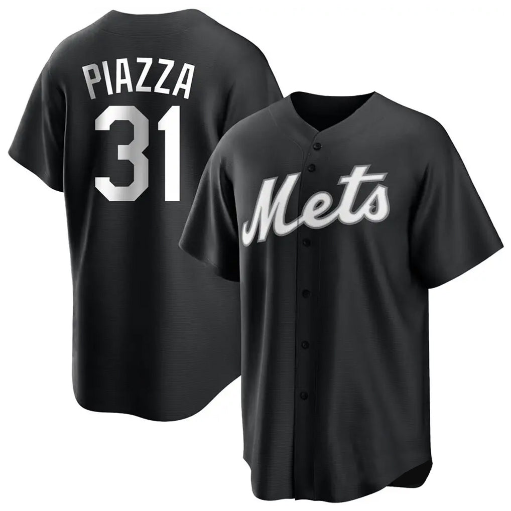 NY.Mets #31 Mike Piazza Player Black Home Game Ddoa Stitched Jerseys