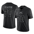 LA.Chargers #70 Rashawn Slater Player Black Limited Reflective Home Game Ddoa Stitched Jerseys