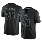 LA.Chargers #70 Rashawn Slater Player Black Limited Reflective Home Game Ddoa Stitched Jerseys