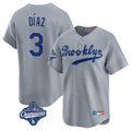 LA.Dodgers #3 Edwin D¨ªaz Player Gray World Series Meet Game Limited Home Ddoa Stitched Jerseys
