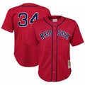B.Red Sox #34 David Ortiz Player Red Mitchell & Ness Cooperstown Collection Mesh Home Ddoa Stitched Jerseys