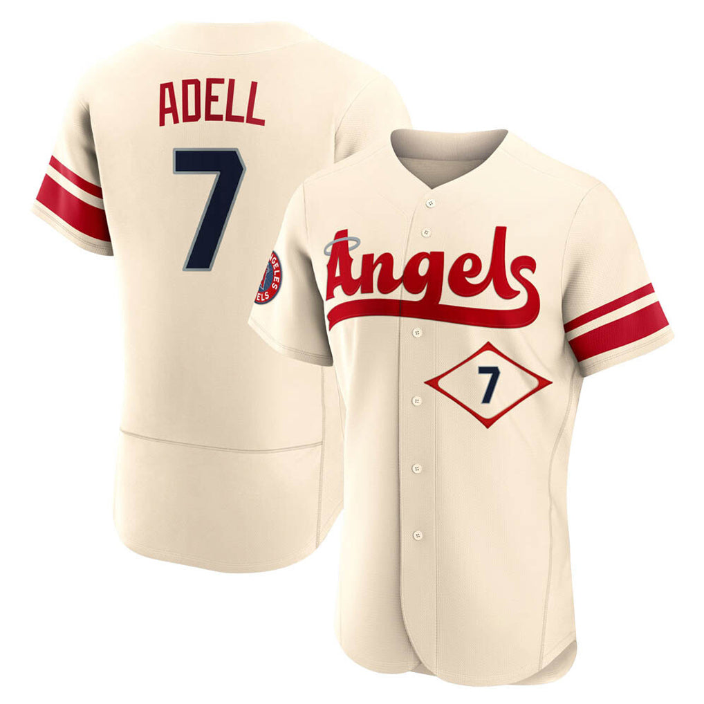 LA.Angels #7 Jo Adell Player Cream City Connect Limited ELite Home Ddoa Stitched Jerseys