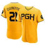 P.Pirates #21 Roberto Clemente Player Gold City Connect Home Limited Elite Ddoa Stitched Jerseys