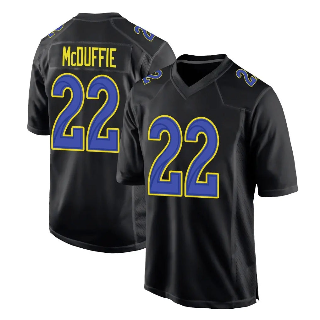 LA.Rams #22 Trent McDuffie Player Black Fashion Limited Home Game Ddoa Stitched Jerseys