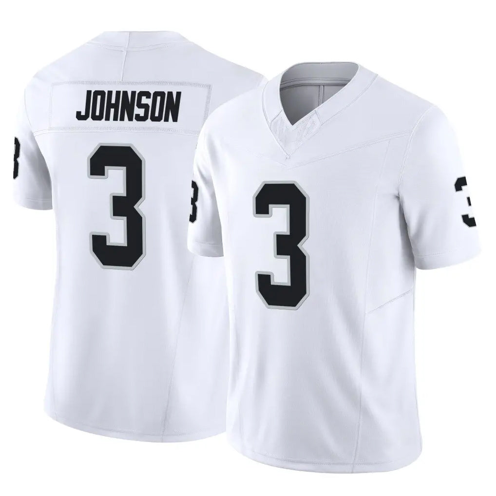 LV.Raiders #3 Taron Johnson White Limited Vapor F.U.S.E. Home Game Stitched Jerseys