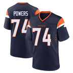 D.Broncos #74 Ben Powers Player Navy Home Game Ddoa Stitched Jerseys