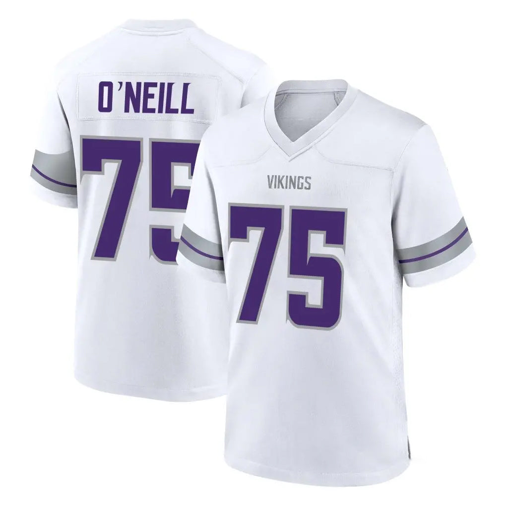 M.Vikings #75 Brian O'Neill Player White Alternate Home Game Ddoa Stitched Jerseys