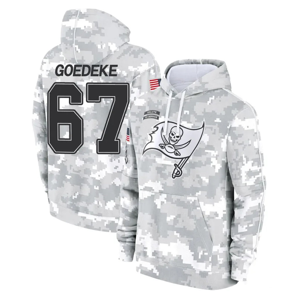 TB.Buccaneers #67 Luke Goedeke Player Arctic Camo Limited Salute to Service Pullover Hoodies Game Ddoa Stitched Jerseys