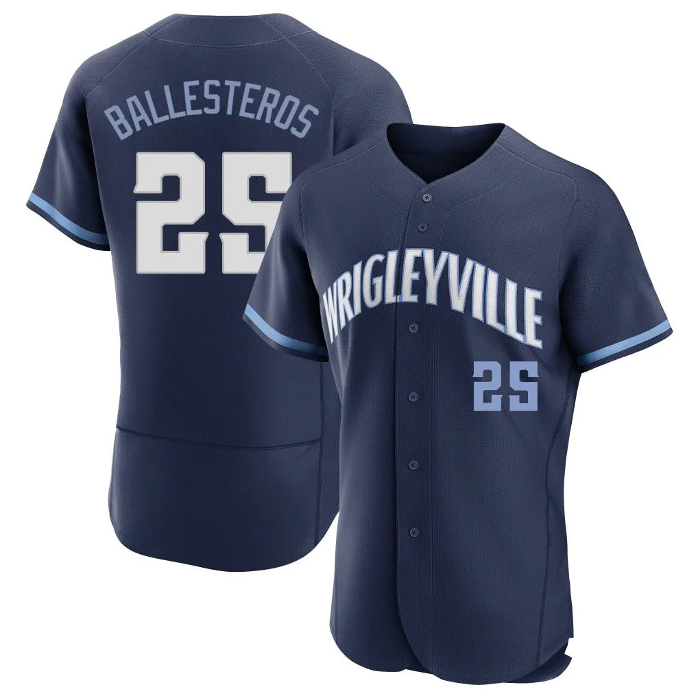 C.Cubs #25 Mois¨¦s Ballesteros Player Navy City Connect Limited Elite Home Ddoa Stitched Jerseys