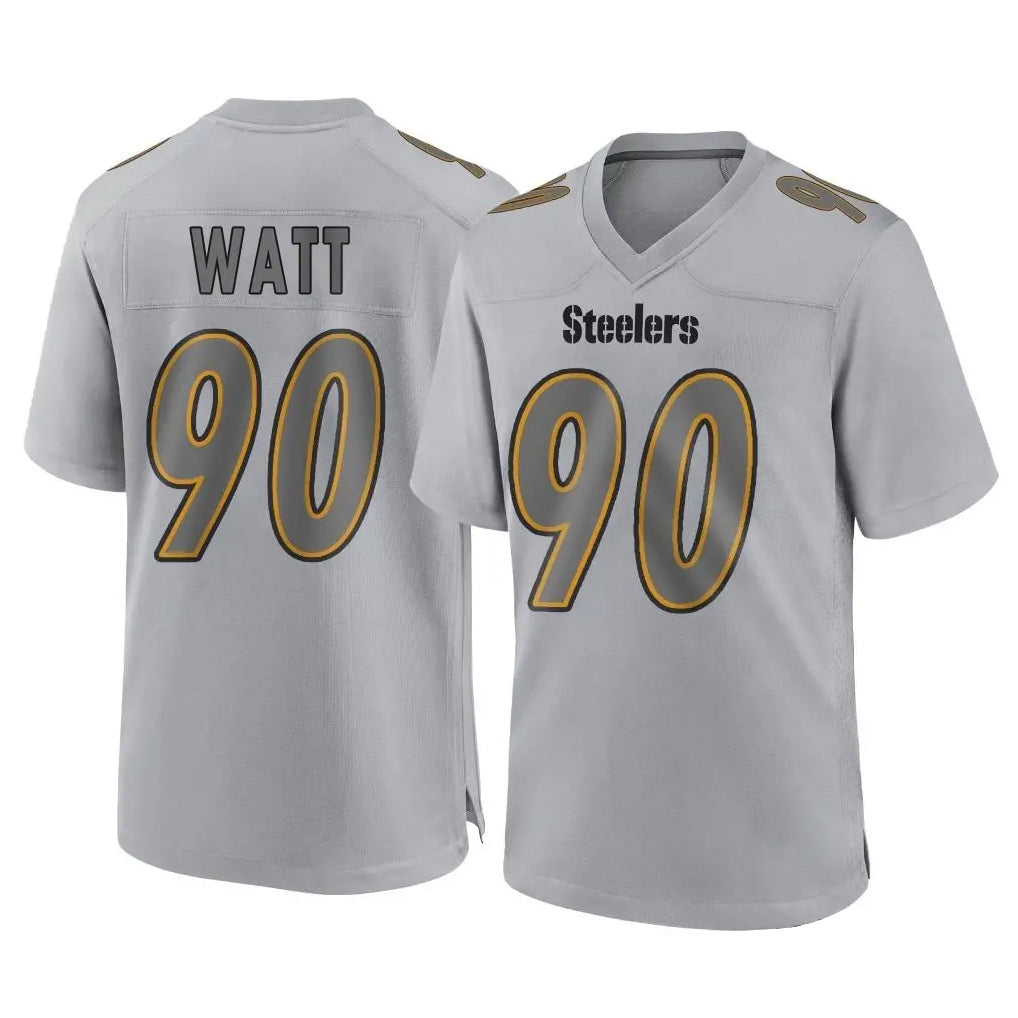 P.Steelers #90 T.J. Watt Player Gray Atmosphere Fashion Home Game Ddoa Stitched Jerseys