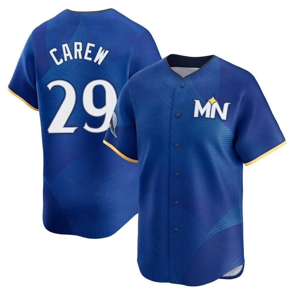 M.Twins #29 Rod Carew Player Royal City Connect Limited Home Ddoa Stitched Jerseys