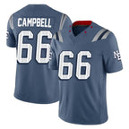 NE.Patriots #66 Will Campbell Player Blue Limited Rivalries Collection Home Game Ddoa Stitched Jerseys