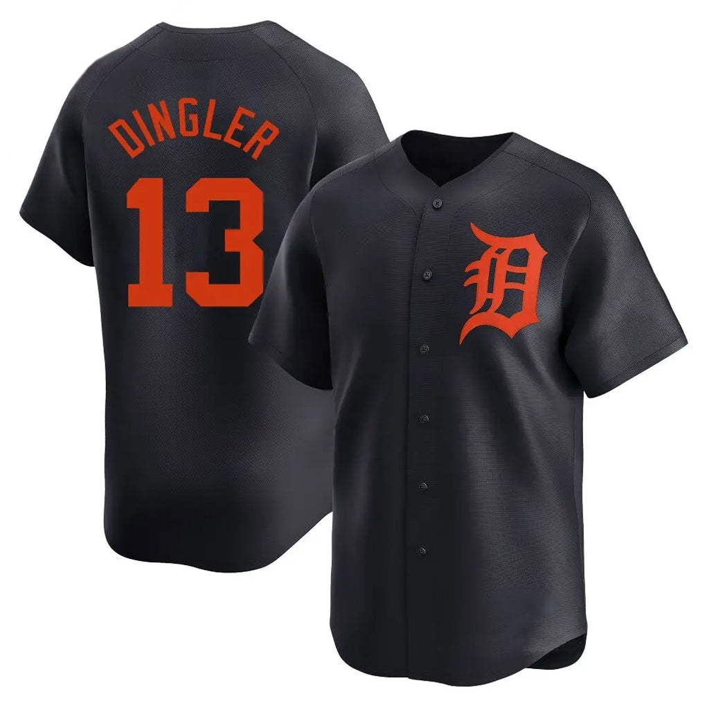 D.Tigers #13 Dillon Dingler Player Navy Home Limited Ddoa Stitched Jerseys